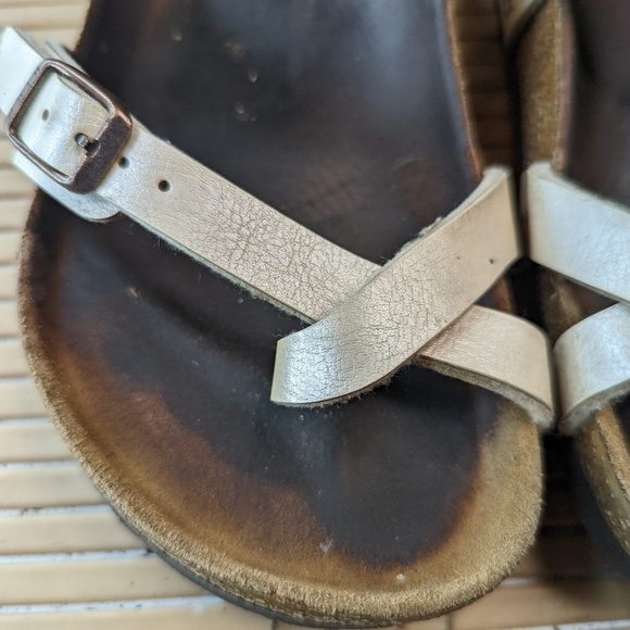 Birkenstock Women's "Mayari" Size  US 6 Graceful Pearl White leather Birko-Flor - Picture 2 of 6